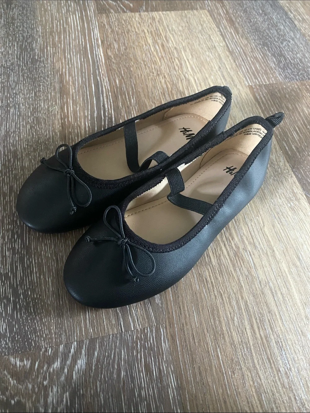 H&M Black Toddler Girls' Mary Jane Ballet Flats with Bow - Size 10